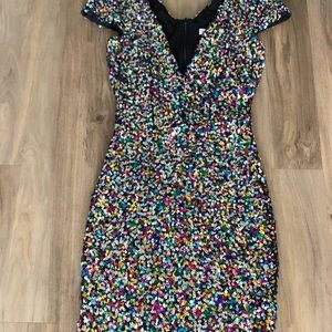 Dress the population confetti mini dress